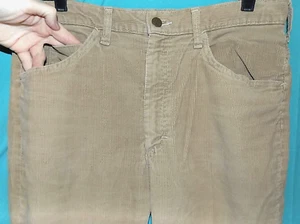 NICE! Vtg 70s LEE RIDERS CORDUROY PANTS, BOOTCUT, TALON 42 ZIPPER, Sz 33 x 30 - Picture 1 of 10