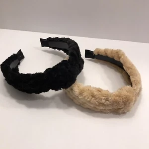 Winter Women's Faux Fur Headband Hair Accessories Knotted Set Of 2 New 2021 - Picture 1 of 7