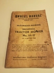 International McCormick 25 V Mower Operators Manual - Picture 1 of 1