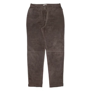 ARMAND VENTILO Womens Leather Trousers Brown Regular Tapered Suede W29 L30 - Picture 1 of 6