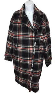 Para mujeres Peacebird Lana Cuadros Abrigo Talla S China Ropa de Calle Moda Chaqueta Negra - Imagen 1 de 8