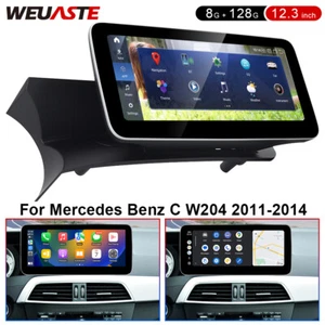 Android Car GPS 12.3'' Radio Video Navi 8G+128G For Mercedes Benz C W204 2011-14 - Picture 1 of 12