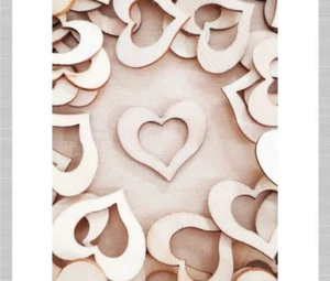 100 x Herz Holz Streuteile Schmuckzubehör Bastelmaterial Deko Geschenk Natur - Bild 1 von 2