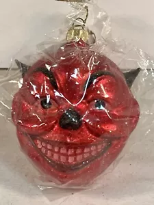 Nuovo con scatola Christopher Radko ~ 4" Red DEVIL HEAD MONSTER MASH ~ ornamento Germania - Foto 1 di 15