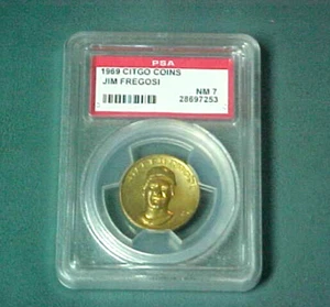 1969 Citgo Coin JIM FREGOSI PSA 7 ~ Near Mint ~ ATG Manager & Player - Picture 1 of 3