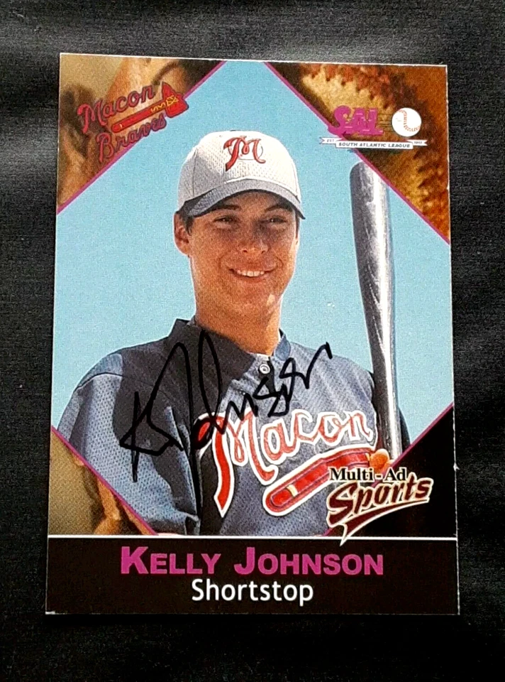 Tarjeta de béisbol de novato de ligas menores 2001 autografiada por Kelly Johnson Braves Foto 1 de 1