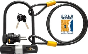 Via Velo Bike U Lock Heavy Duty Bicycle U Lock 14mm Shackle and 10mm x1.8m Cable - Picture 1 of 6