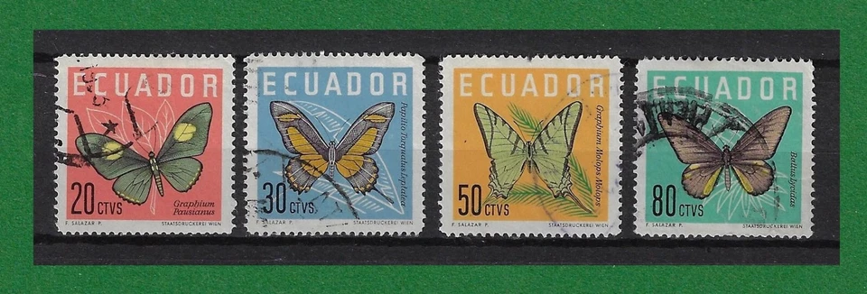 S890, Ecuador, 1961, #680-683, Mariposas, VFU Foto 1 de 1