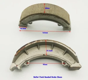 MOTORCYCLE ENFIELD BULLET SPARE PART FRONT BRAKE SHOE PAIR PADS 7" #143971 - Picture 1 of 5