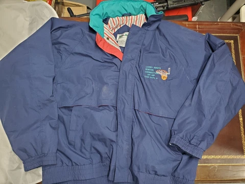 Vintage 1990s Larry Bird Boston Connection hotel winter jacket Sz Large Celtics Cover