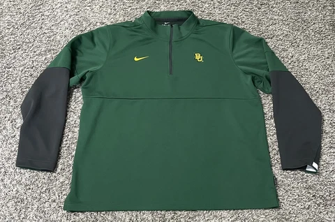 Nike Dri-Fit Baylor Bears 1/4 Zip Jacket Men's XL Green NCAA Cover