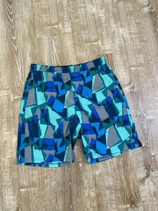 BONOBOS Good Sport Mens Blue Green Geometric Print Athletic Shorts Sz 35 EUC - Picture 1 of 7
