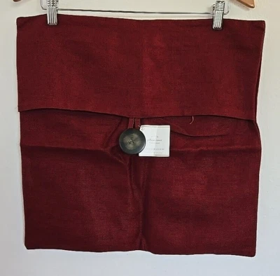 Pottery Barn Accents Pillow Cover 18x18" red 100% Linen NEW - Image 1 of 4
