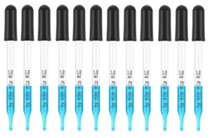 Medicine Art Essential Oils Eye Dropper Graduated 4" Straight Tip 1ml (12 Pack) - Picture 1 of 11