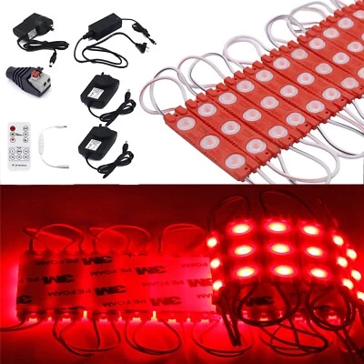 IP65 Waterproof 2835 SMD 3 LED Module Light Front Window Sign Strip Lamp 12V Red - Image 1 of 4