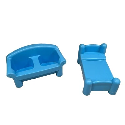 Sofá-cama 1984 CBS Inc. Sesame Street azul móveis 54550-124 e 120 brinquedos vintage - Imagem 1 de 4