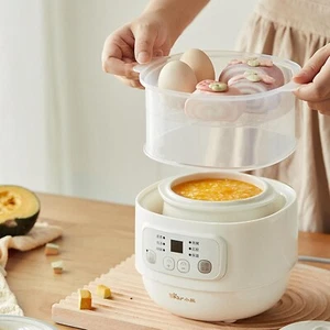 Bear Electric Stew Pot with Steamer, 0.8L Mini Ceramic Slow Cookers, 6 Smart Men - Picture 1 of 8