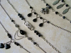Fußkettchen Fusskette Fusskettchen Fußkette silberfarben + schwarz ~Auswahl~ usw - Bild 1 von 23