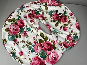 Kids N Such Arrow Nursing Pillow Cover Pink White Teal Floral Print Nice! - Picture 1 of 5