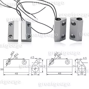 A Pair Magnetic Window Door Contacts Alarm Reed Switch Metal Housing Waterproof - Picture 1 of 2