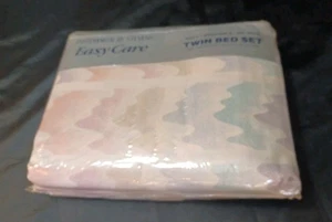 Vintage Twin Sheet set & Pillowcase 1980's Southwest Misty Tastemaker Stevens - Picture 1 of 11