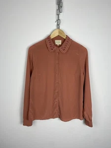 Blusa de seda con botones de palisandro Sezane Chlo manga larga talla 36 - Imagen 1 de 7