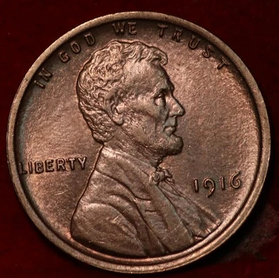 Uncirculated Red 1916 Philadelphia Mint Copper Lincoln Wheat Cent - Image 1 of 2