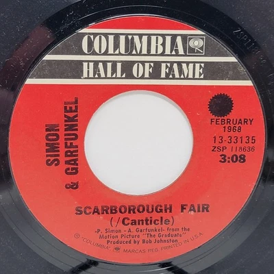 Simon & Garfunkel Scarborough / I Am A Rock 7" 45rpm EX Vinyl Record 70's 45 - Image 1 of 2