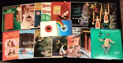 HUGE LOT 19x VINTAGE CHRISTMAS RECORDS 12" LP HOLIDAY CLASSICS  7" BING CROSBY - Image 1 of 4
