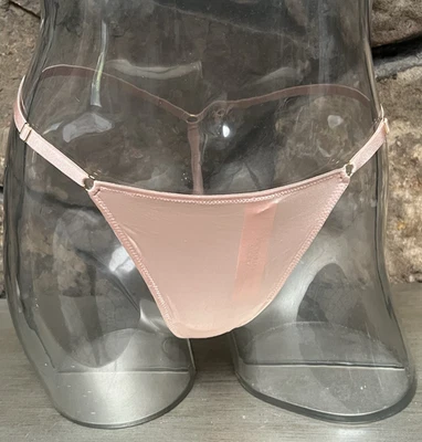 Victoria's Secret Tanga Satén Tanga TANGA BEIGE Talla XL Cintura Ajustable Nuevo con Etiquetas Foto 1 de 3