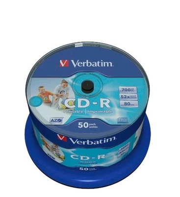 Verbatim CD-R 80/700MB 52x Ink SP 50 Pack Brand New Sealed - Image 1 of 4
