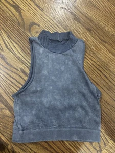 Aeropostale Crop Top Womens Small Blue  Seriously Soft Seamless Mock Neck Shirt - Bild 1 von 3