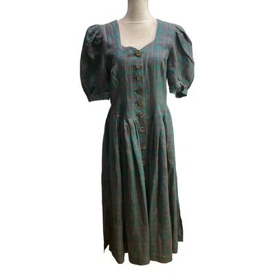 Vestido Berwin Wolff Dirndl XL Boho Trachten Botón Verde Cottagecorecore Foto 1 de 4