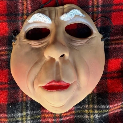 Máscara de látex vintage Don Post años 80 personaje de mujer vieja cejas blancas Halloween EE. UU. Foto 1 de 4