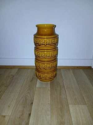 Bodenvase Vase Scheurich Keramik Senfgelb Ocker 60er 70er Midcentury W. Germany - Bild 1 von 4