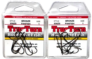 2 PAQUETES Tru Turn Talla 1 Panfish Crappie Gancho Bronce 9 Unidades 856ZS Hecho en Noruega - Imagen 1 de 15