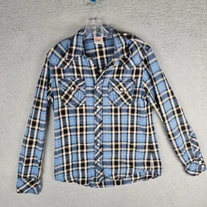 True Religion Flanell Western Hemd Herren Medium Multi Kariert Perlen Druckknopf - Bild 1 von 10