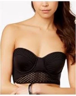Nuevo con etiquetas Kenneth Cole New York Traje de baño Bikini Sujetador Top Talla M Negro   Foto 1 de 3