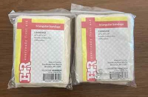 EverReady First Aid Triangular Bandage 40" x 40" x 56" 100% Cotton - 2 Pack NEW - Picture 1 of 4