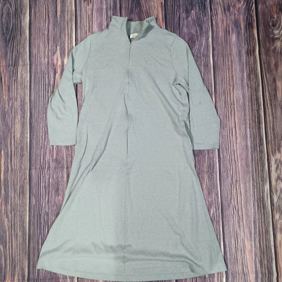 Stan Herman Ladies Robe Long Sleeve Mid Zip Size Small Gray  - Image 1 of 4