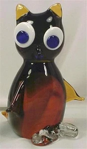 Penguin Art Glass Figurine Paperweight Multi Color Vintage - Picture 1 of 4