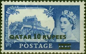 Qatar 1957 10R on 10s Ultramarine SG15a Type II V.F MNH - Picture 1 of 1