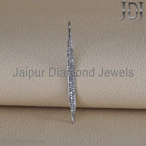 Spike Charm Natural Pave Diamond 925 Sterling Silver Unisex Jewelry Gift Pendant - Picture 1 of 7