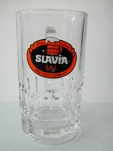 * VERRE A BIERE CHOPE SLAVIA 7 cm de Ø 13 cm de haut - Picture 1 of 2
