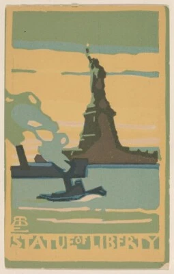 Statue of Liberty by Rachael Robinson Elmer – 1916 Art Nouveau NYC Print - Image 1 of 2