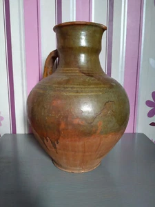 Antique Storage Crock Jar Jug Green Stoneware Ceramic Pottery Food storage - Picture 1 of 8
