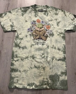 Star Wars NEFF Marke Herren T-Shirt Grogu Baby Yoda Green Tye Dye Medium - Bild 1 von 7