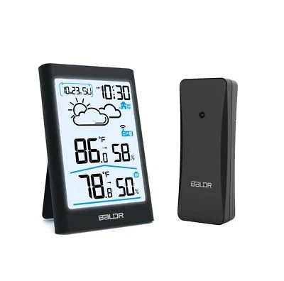 BALDR Digital Indoor Outdoor Thermometer Hygrometer Humidity Temperature Meter - Image 1 of 4