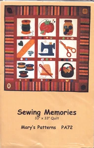 SEWING MEMORIES ~ Mary's Patterns (PA72)  Quilt Size:  33" x 33" - Picture 1 of 5