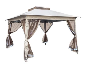 Premium Pavillon SET Gartenpavillon Pergola Metall 335x335x270 cm faltbar 2025 - Bild 1 von 7